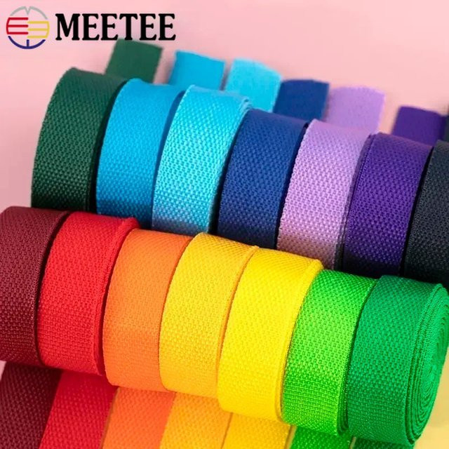 Meetee Polypropylen Gurtband aus PP, 10m Länge, 1,1mm Dicke, für Taschen, Rucksäcke und Dekoration, erhältlich in Schwarz und Mehrfarbig - Bild 1