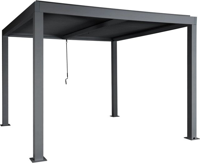 BERLINLODGE Pergola Gartenpavillon mit Lamellen in Anthrazit, Aluminium-Gestell mit Regenrinne, H x B x T: 220 x 300 x 300 cm - Bild 1