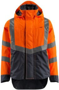 Mascot Harlow Warnjacke EN ISO 20471 Class 3 in Orange/Schwarzblau Größe 3XL mit Cordura - Bild 1