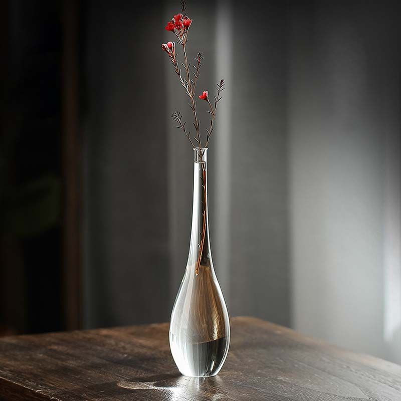 Yiran Furniture Glasvase im japanischen Stil, transparenter Hydrokultur-Blumenbehälter in Zen-Optik - Bild 2