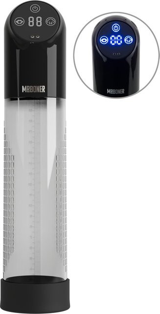 Mr. Boner Penispumpe Waterproof Automatic mit 6 Saugmodi in Transparent und Schwarz - Bild 1