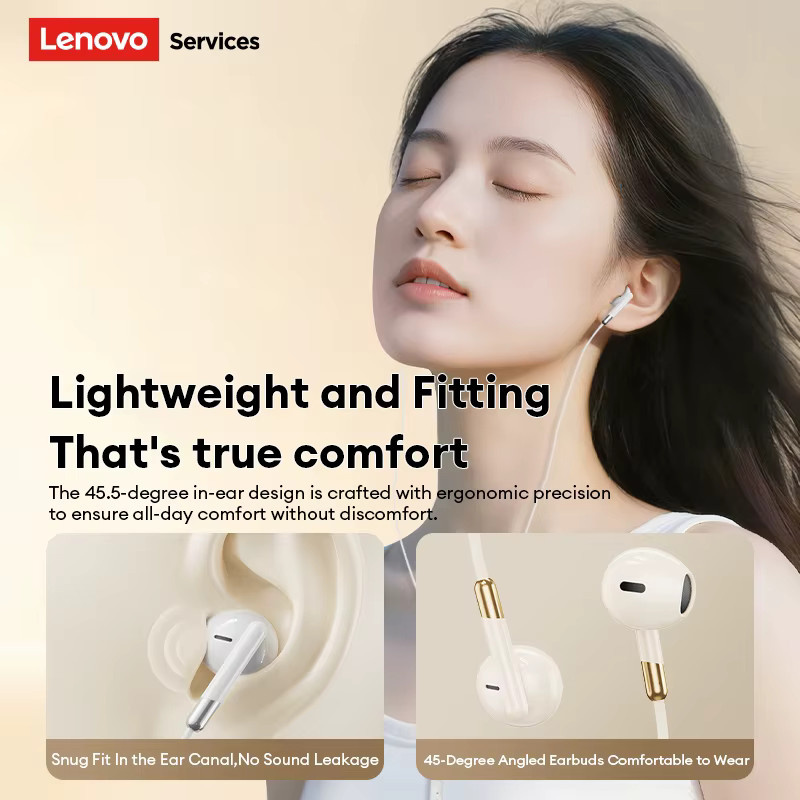 Lenovo Y106 Halb-In-Ear Kopfhörer Schwarz mit 3,5 mm Klinkenanschluss für HiFi-Klang und Gaming - Bild 2