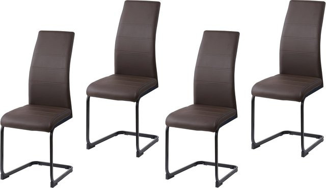 HTI-Living Schwingstuhl SallyP in Braun aus Kunstleder mit Metallgestell - Bild 1