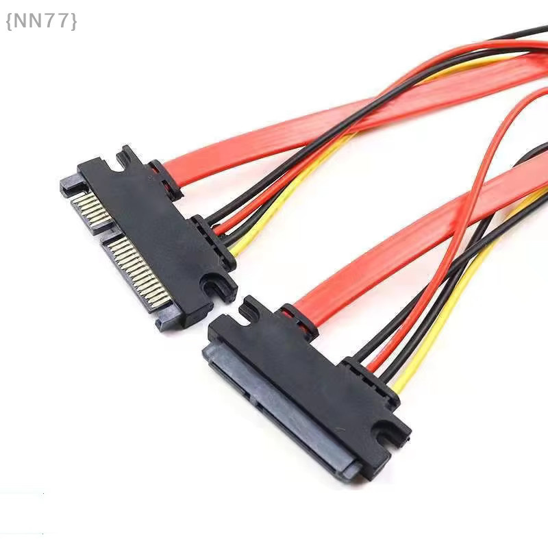 SATA 22-Pin-Stecker auf Buchse PC-Kabelmanagement-Tool in Rot und Schwarz zur Kombination von Daten und Strom - Bild 2