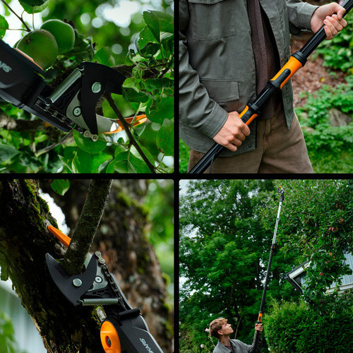 Fiskars Schneidgiraffe X-series DualAction teleskopierbar in Orange/Schwarz B/T/H: 243,9 x 10,3 x 9,3 cm - Bild 4