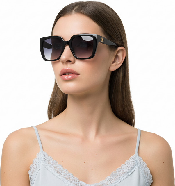 TWOOO Sonnenbrille, quadratisch, Vollrand, Kunststoff, Damen, gold, black - Bild 1