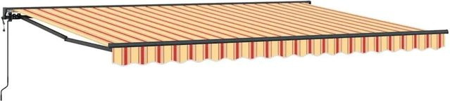 vidaXL Einziehbare Markise Gelb-orange Mehrfarbig aus Polyester und Metall B: 450 cm, T: 300 cm - Bild 1