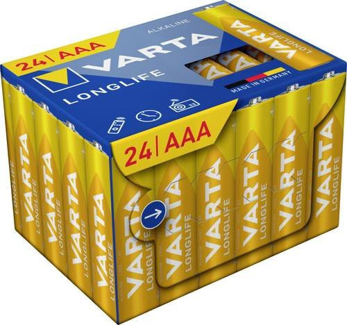 Varta Longlife AAA Micro Batterien Alkali-Mangan 1.5V, 24 Stück - Bild 1