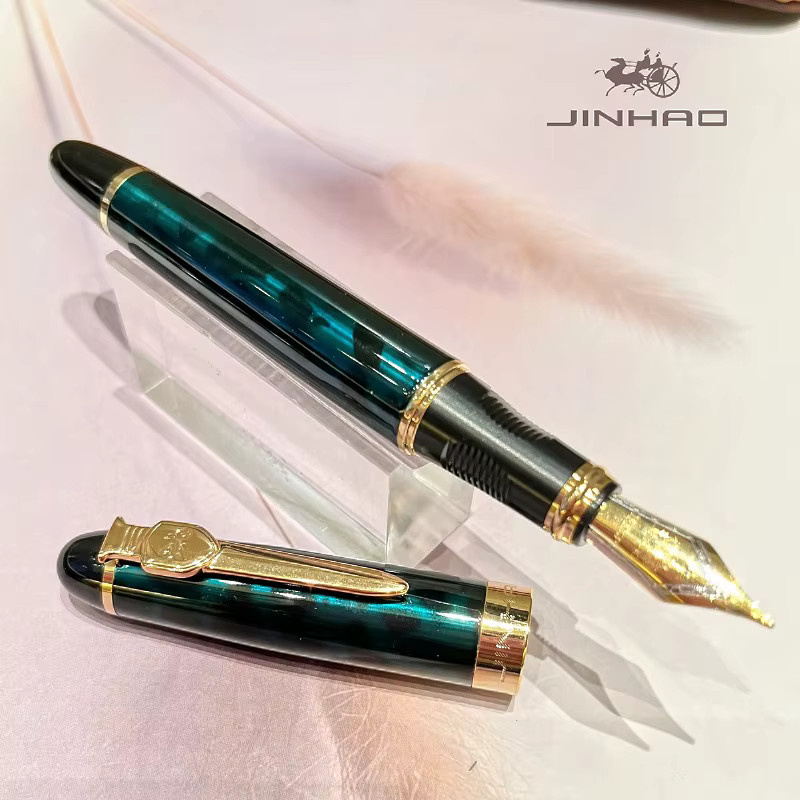 Jinhao Keramik Füllfederhalter Golden Shield Clip Serie Professioneller Kalligrafie-Stift in Grau - Bild 1
