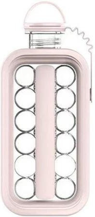 Vexa Eiswürfelform aus BPA-freiem Silikon mit dicht schließendem Deckel und Eisaufbewahrungsbehälter für Eisbälle in Rosa - Bild 1