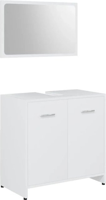 vidaXL Badmöbel-Set Modell 60 aus Holzwerkstoff in Weiß, B/T/H: 60 x 33 x 61 cm - Bild 1