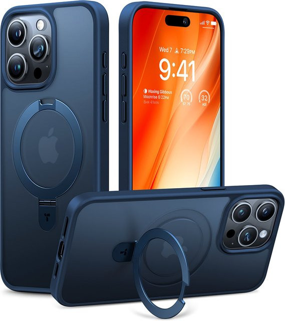 Torras MagSafe Hülle für Apple iPhone 15 Pro Max mit Ostand in Marineblau - Bild 1