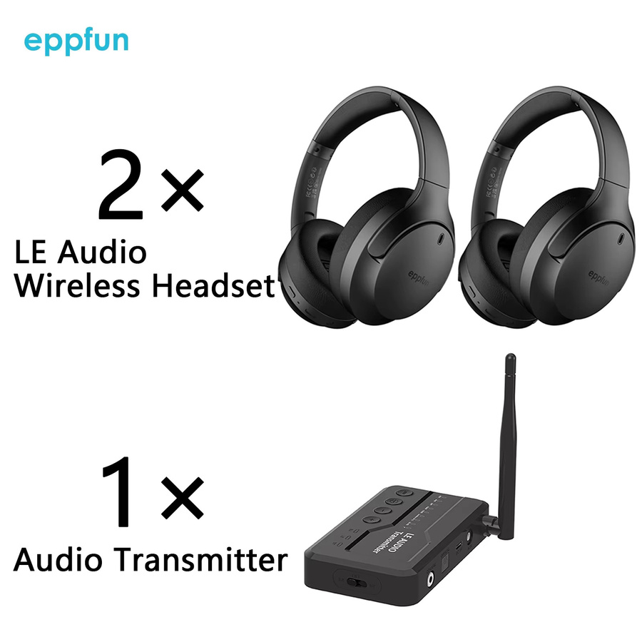 eppfun LE Audio Bluetooth-Sender und TV-Kopfhörer-System mit AptX Lossless und Auracast in Schwarz - Bild 4