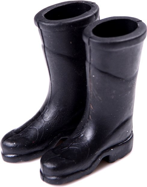 DIAPER&CORED Mini-Gummi-Regenstiefel, Schwarz, Puppenzubehör, 1 Paar - Bild 1