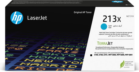 HP 213X Cyan Tonerpatrone W2131X für Color LaserJet Enterprise 6700, MFP 5800, MFP 6800 und LaserJet Enterprise Flow MFP 6800 - Bild 1