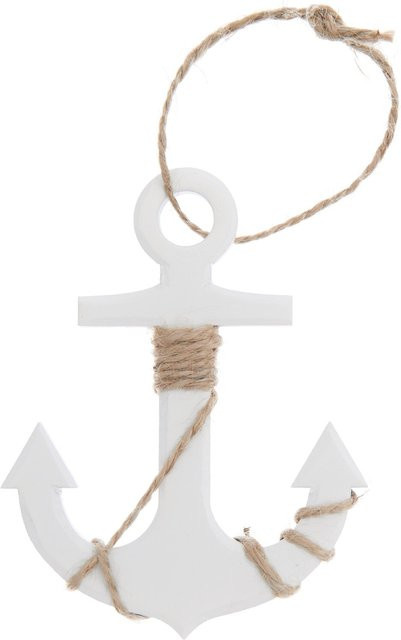 Rico Design Holzhänger Anker weiß B: 7,8 cm, H: 10 cm - Bild 1