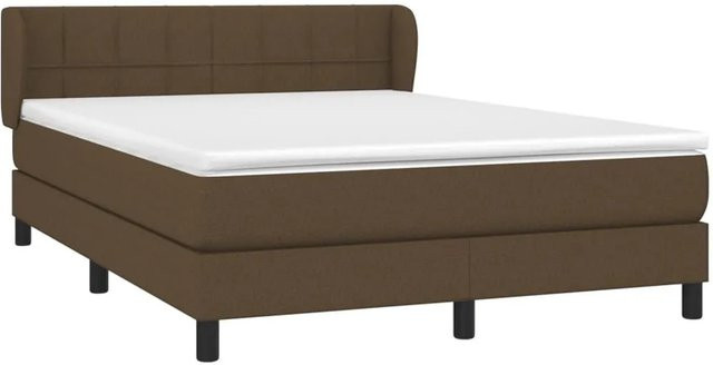 vidaXL Boxspringbett mit Matratze Dunkelbraun B/T/H: 140 x 190 x 78 cm - Bild 1