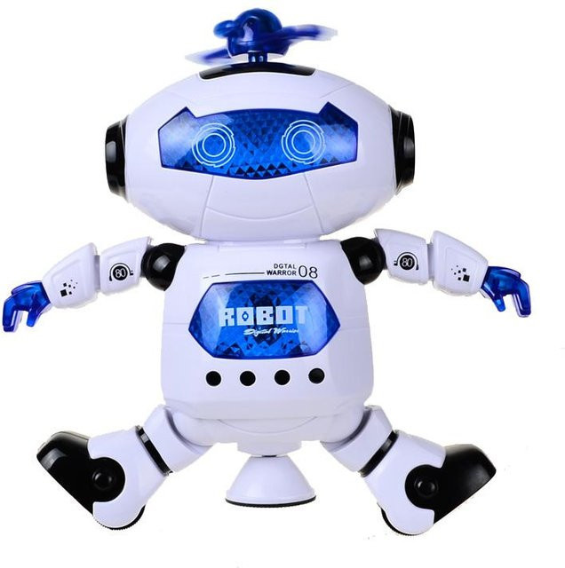 Kidsly Musik Roboter Spielzeug, rotierend, tanzend, mit LED Licht, weiß - Bild 1