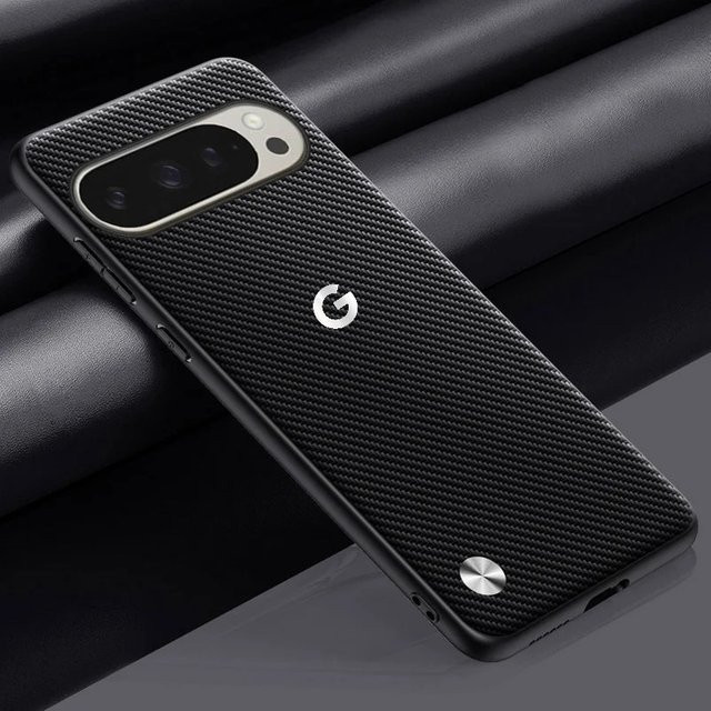 Leder Schutzhülle mit G-Logo für Google Pixel 10 Pro XL 9 8 7 6 A in Schwarz und Blau mit TPU-Rückseite und Stoßschutz - Bild 1