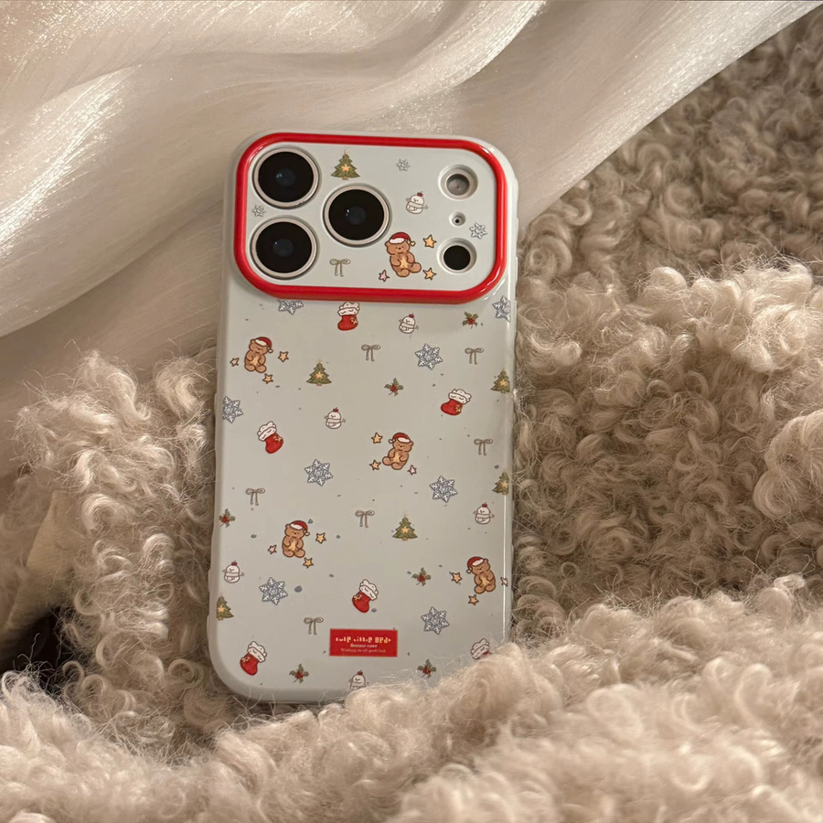 MUQGEW Handyhülle mit Cartoon-Weihnachtssocke und Treibsand-Shake-Effekt für iPhone 12 bis iPhone 17 Pro Max, stoßfeste weiche Abdeckung in Multicolour mit Anhänger - Bild 4