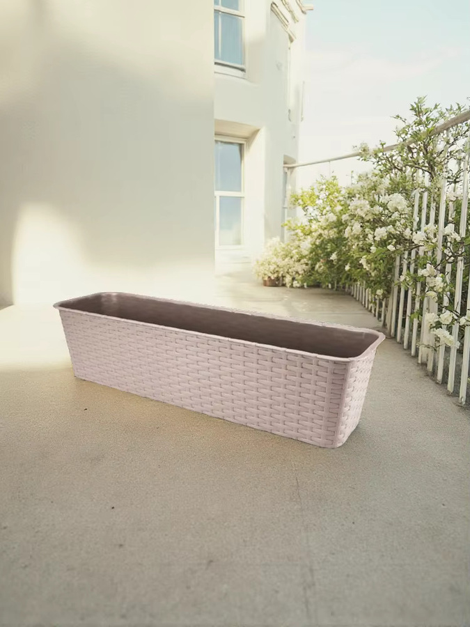 Balkonkasten Galicja in Beige mit Rattan-Optik, Breite: 60 cm - Bild 2