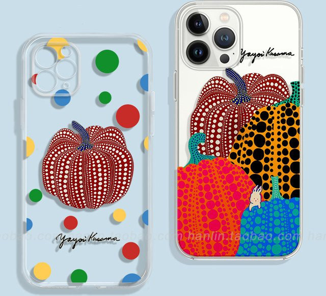 Remazy Handyhülle mit buntem Kürbis Polka Dot Design für iPhone 16 15 14 13 12 11 Pro Max Plus und 13 mini, transparent und matt - Bild 1