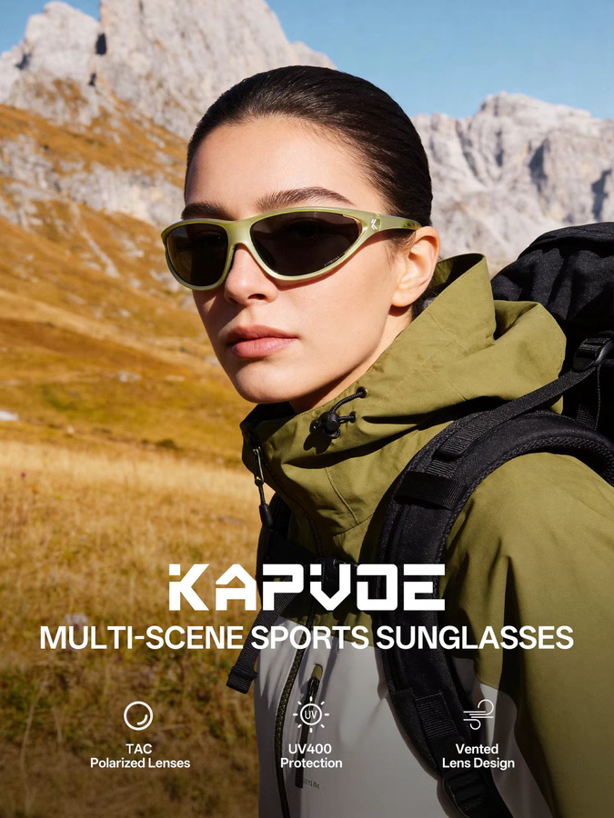 Kapvoe Sportsonnenbrille, Vollrand, Kunststoff, blue, Unisex - Bild 2