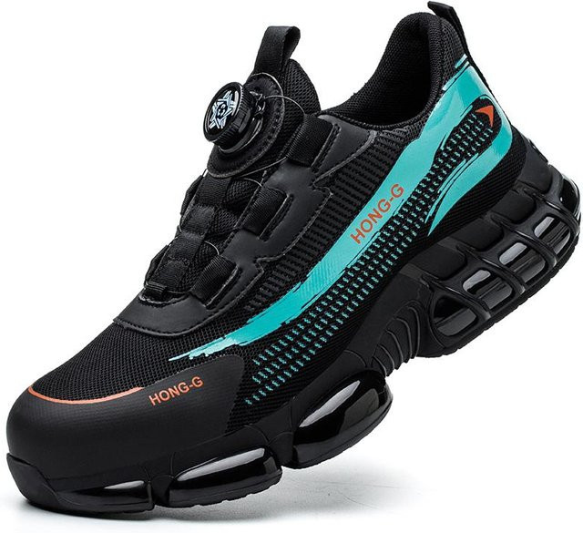 Shoekeeper Sicherheitsschuhe für Herren in Schwarz mit Drehknopf, Stahlkappe und Luftpolster, Größe 43 - Bild 1