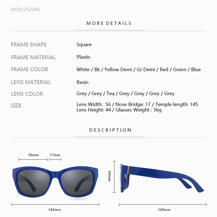 BLUEMOKY Sonnenbrille Cat-Eye, Vollrand, Braun, Kunststoff, Damen - Bild 3