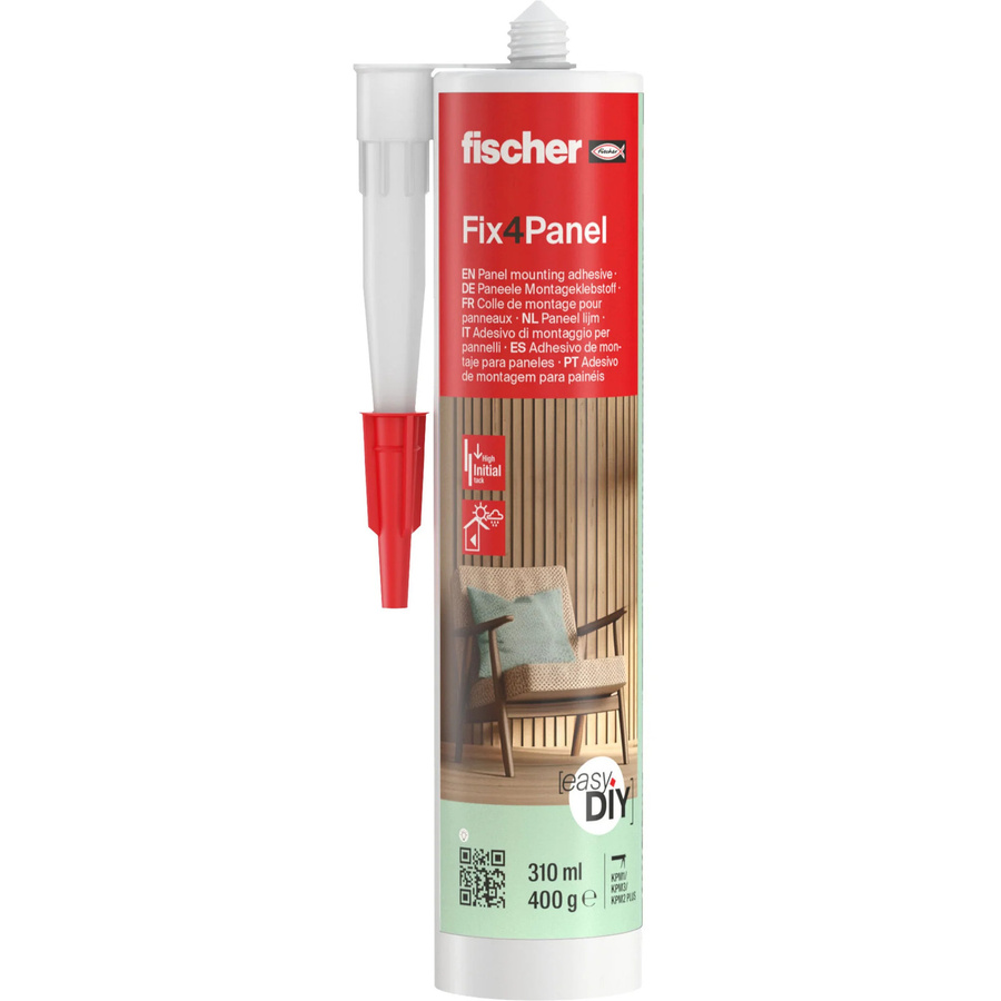 Fischer Fix4Panel Montagekleber Dispersion in Weiß, 310 ml - Bild 1