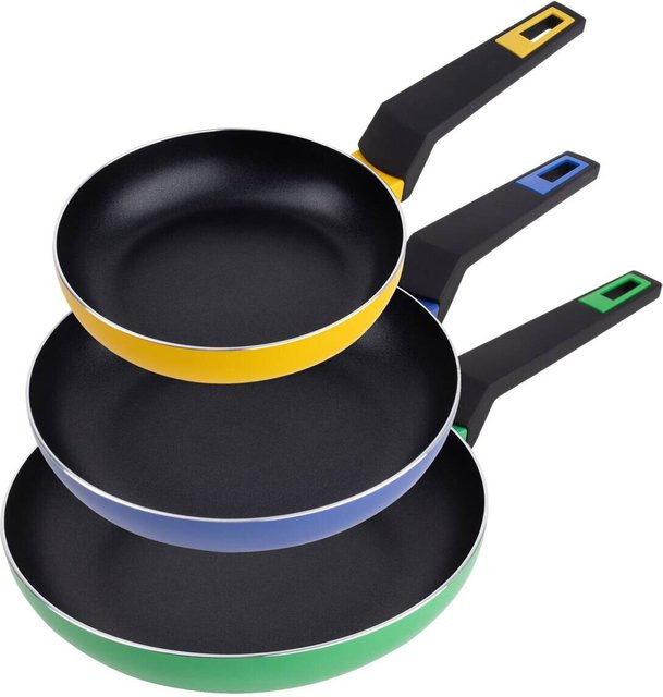 SAN IGNACIO Pfannenset COLORS multicolor aus Aluminium mit Antihaftbeschichtung, 3-teilig - Bild 1