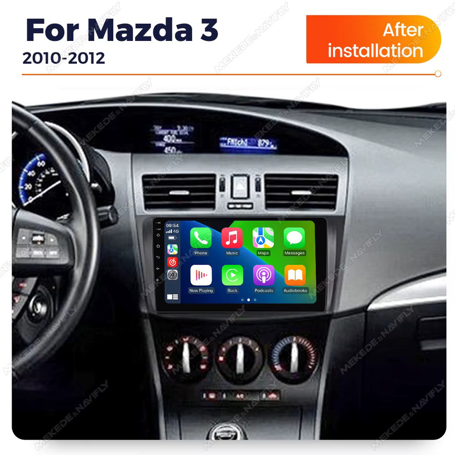 MEKEDE 9 Zoll 2 Din Autoradio für Mazda 3 2010-2012 mit Android Auto, kabellosem CarPlay und GPS-Navigation in Schwarz - Bild 2