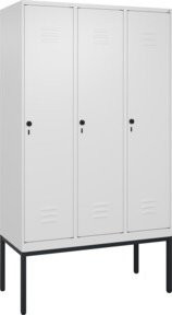 C+P Spind Classic PLUS Garderobenschrank mit 3 Abteilen, Farbe: Grau, H x B x T: 212 x 120 x 50 cm - Bild 1