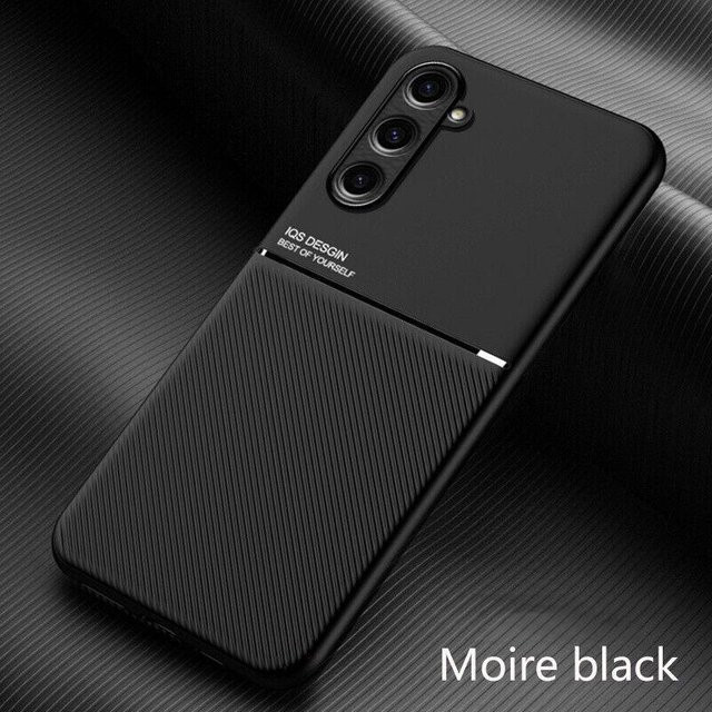 Magnetische Schutzhülle mit Ledertextur für Samsung Galaxy S24 S23 S22 S21 S20 Ultra S20 Plus A54 A53 A34 A23 in Schwarz - Bild 1