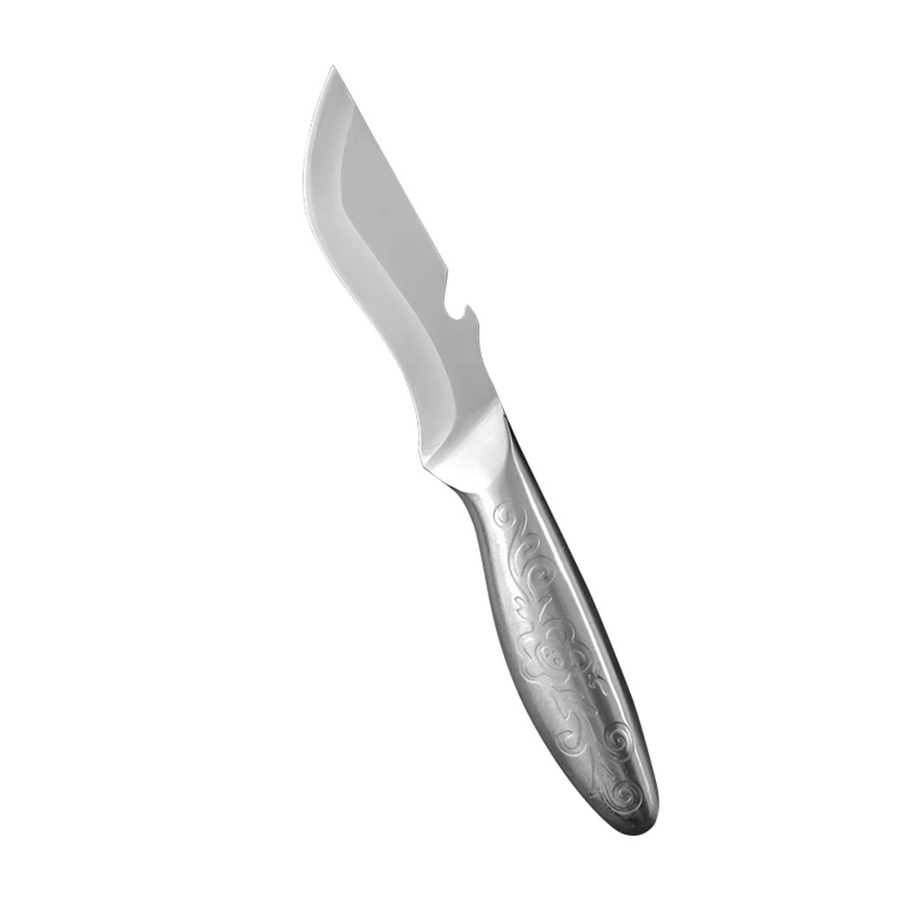 Huang San Dao Küchenmesser aus Edelstahl mit Flaschenöffner in Silber zum Schneiden von Fleisch, Obst und Gemüse - Bild 4