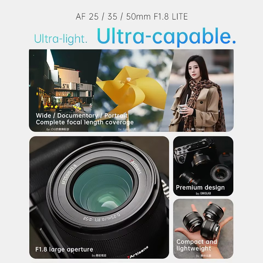 7artisans AF 25mm F1.8 Weitwinkel-Objektiv in Schwarz für Sony E, Fuji FX und Nikon Z - Bild 2