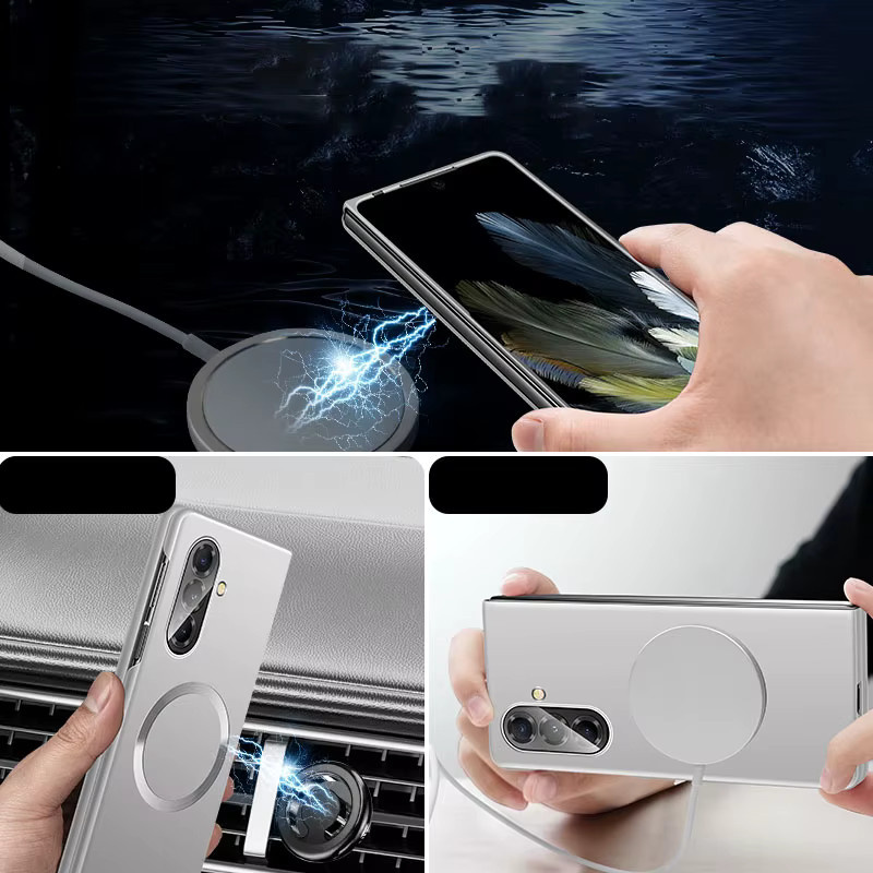 RUWANGAA MagSafe Magnetische Schutzhülle für Samsung Galaxy Fold 6 5 4 3 in Silver - Bild 6