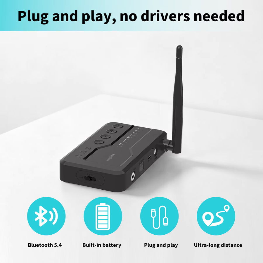 eppfun Auracast LE Audio Transmitter LC3 Bluetooth 5.4 Audio-Sender mit geringer Latenz USB-C Stereo-Adapter in Schwarz - Bild 3