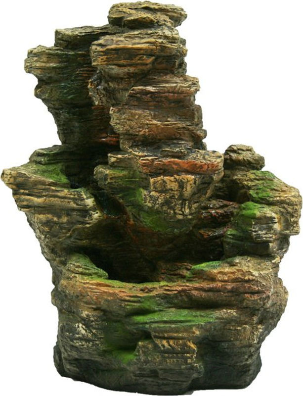 CHIOS Mini-Wasserfall aus Polyresin mit LED-Beleuchtung in Braun und Weiß - Bild 1