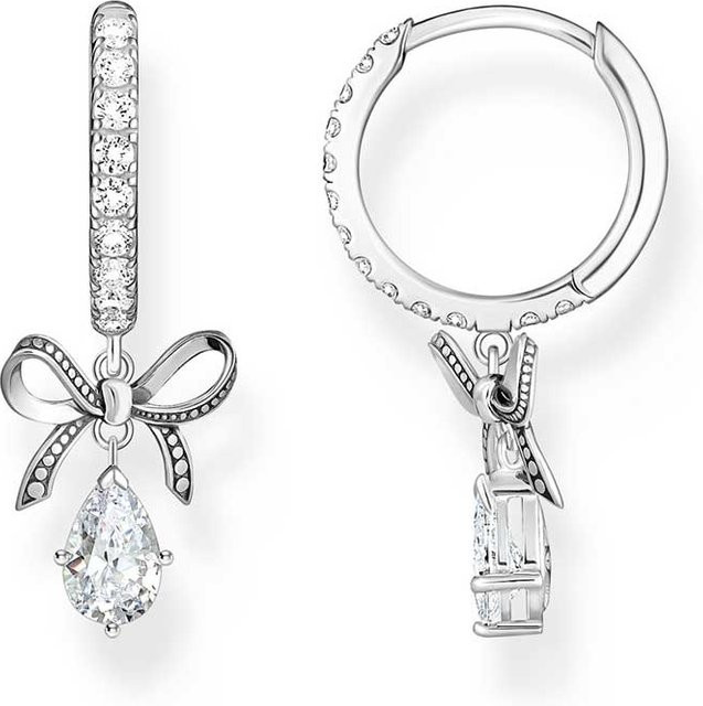 Thomas Sabo Creolen 925 Silber, Schleifen-Anhänger, Zirkonia, Damen - Bild 1