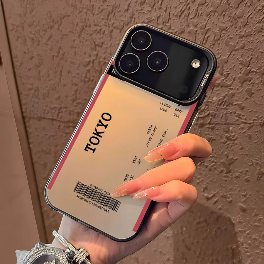 Designer Handyhülle Flugticket Japan für Apple iPhone 11 bis 17 Pro Max Matt Laser Aurora in Schwarz und Mehrfarbig - Bild 2
