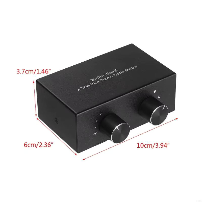 OOTDTY 4-Port RCA Stereo Switcher AC004A Zwei-Wege Lautsprecher Switcher in Schwarz - Bild 5