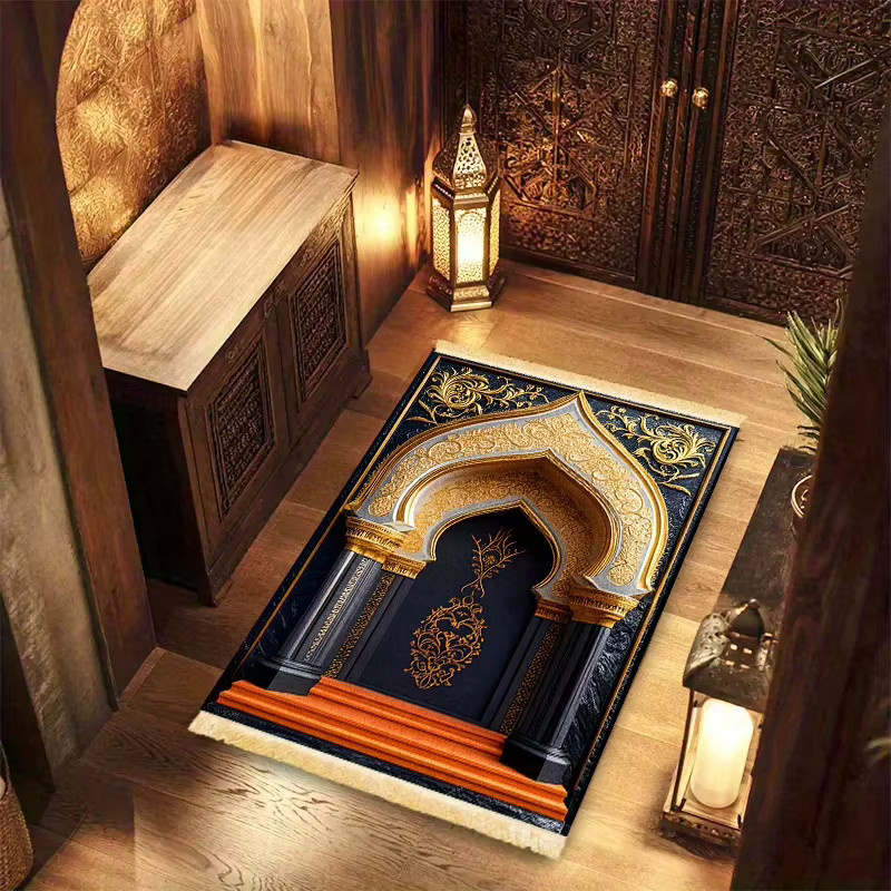 VIKAMA Gebetsteppich im islamischen Stil, faltbare Gebetsmatte für Moschee und Pilgerreisen, Multicolor - Bild 3
