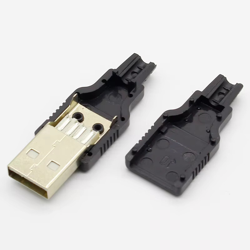 ELECAPITAL 10 Stück USB Typ A 4 Pin Stecker und Buchsen mit schwarzer Kunststoffabdeckung - Bild 2
