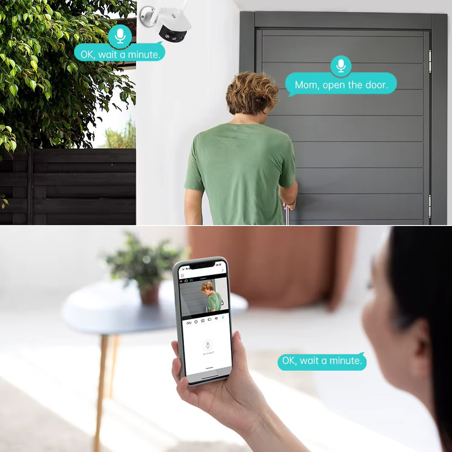 BESDER 4K Dual Lens Wifi IP Kamera mit 180 Grad Ultraweitwinkel, 8 MP Sicherheitsüberwachung mit AI Human Detect und ICSEE App, Weiß - Bild 6