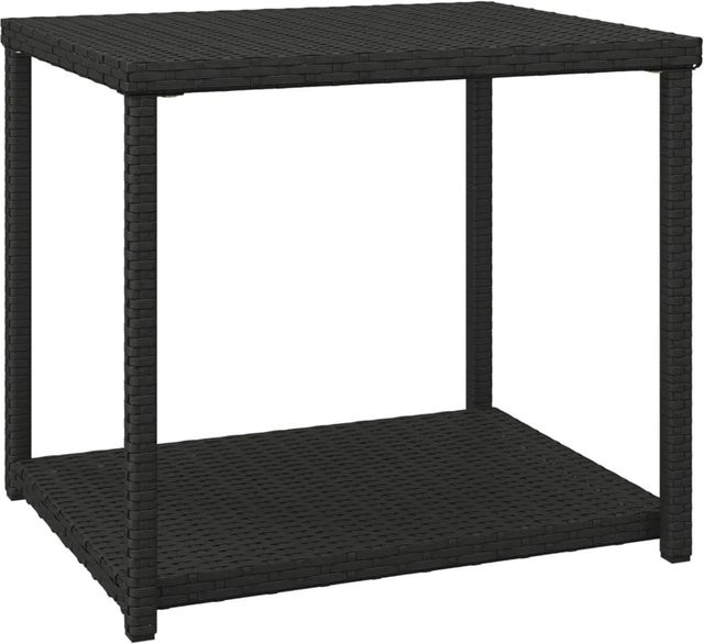 vidaXL Beistelltisch aus PE-Rattan und pulverbeschichtetem Stahl in Schwarz, B/T/H: 55 x 45 x 49 cm - Bild 1