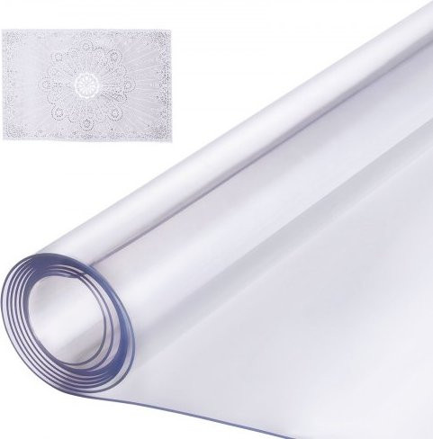 VEVOR Kunststoff-Tischdecke aus transparentem PVC, rechteckig, B/H: 61 x 243 cm, wasserabweisend und leicht zu reinigen - Bild 1