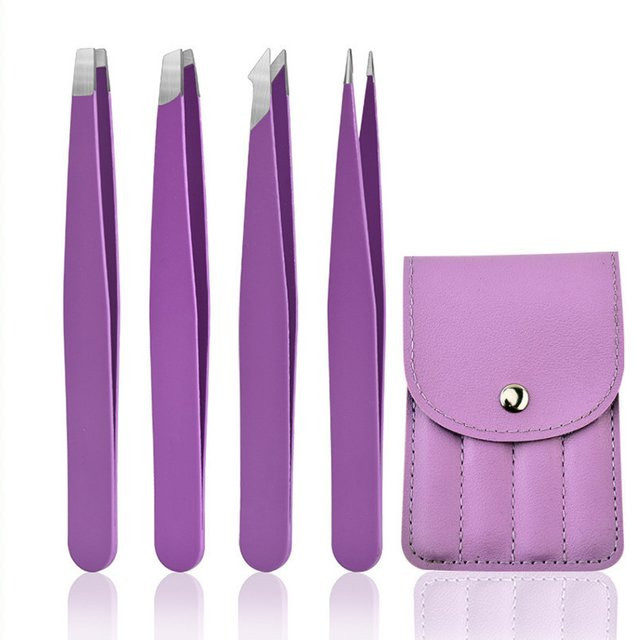 Define Beauty Pinzetten-Set, 4-teilig, Edelstahl, Violett, Unisex - Bild 1