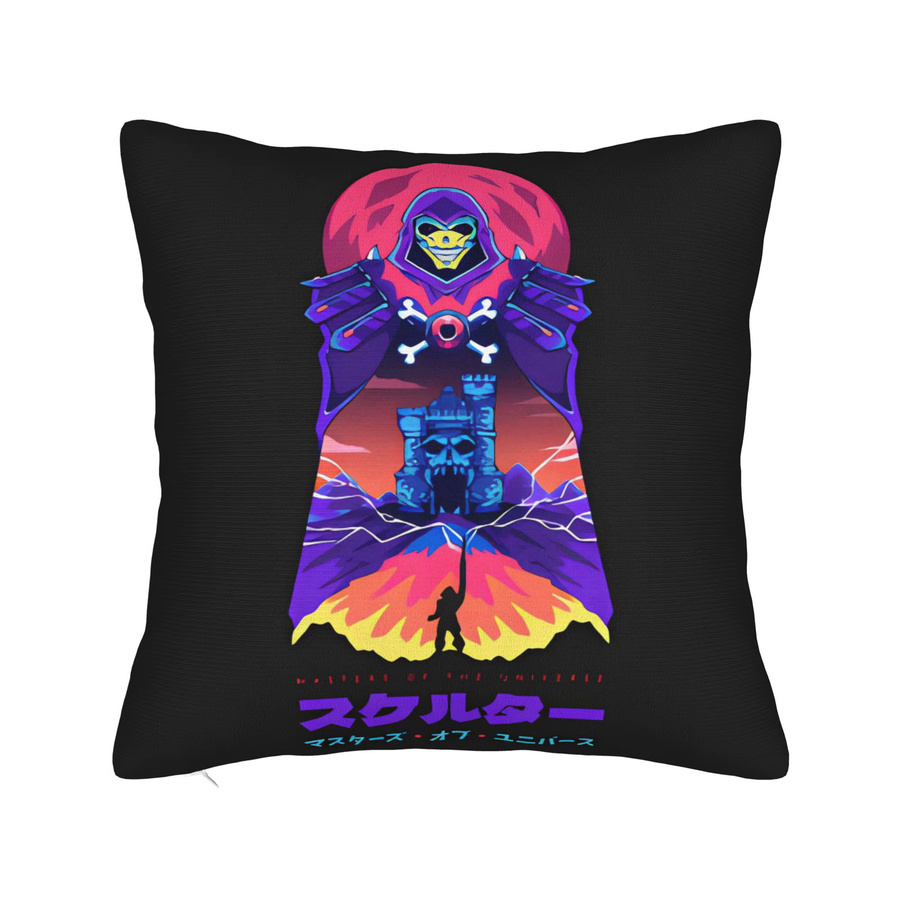 H-He Mans Skeletor Kissenbezug mit Grafikdesign in Multicolour, Retro-Stil für Sofa und Stuhl, 30 x 30 cm - Bild 2