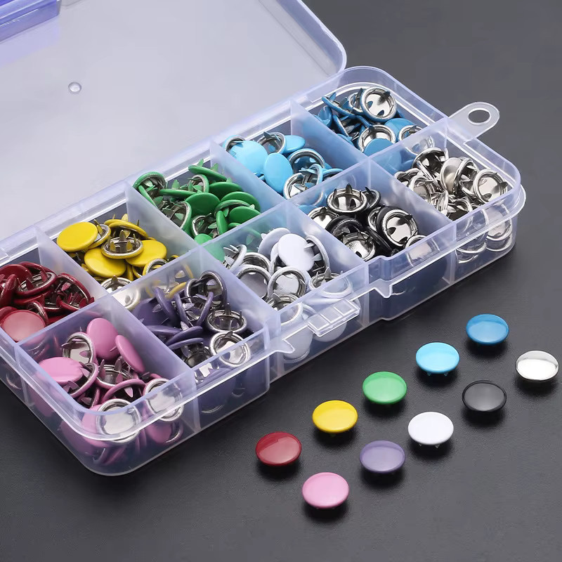 50er Set Metall-Druckknopf-Werkzeug mit Zange und Schnallen für DIY-Handwerk und Kleidung in Silber und Multicolour - Bild 4